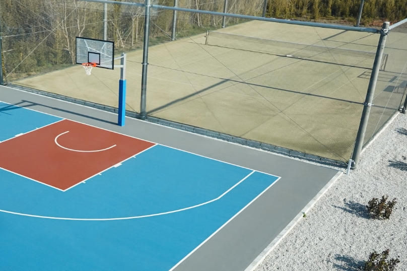 Half Basketball Court & Tennis Court
